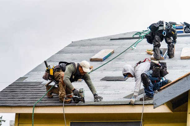 Professional Gutter Installation technician working in South Byron, NY